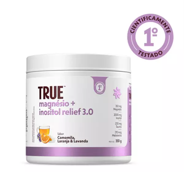 True Magnésio + Inositol Relief 3.0 Camomila, Laranja e Lavanda 350 g
