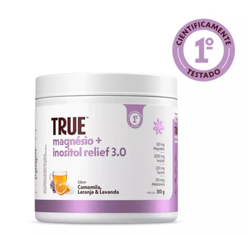 True Magnésio + Inositol Relief 3.0 Camomila, Laranja e Lavanda 350 g